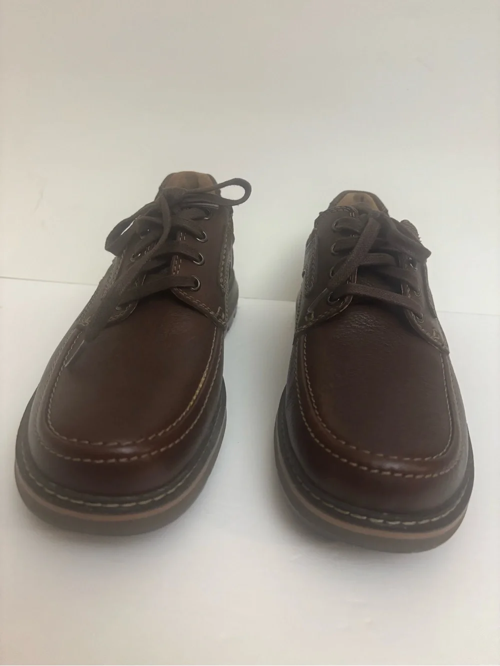 CLARKS Unstructured Un Ramble Lace Mahogany Brown Leather Men's Comfort Shoes 7M